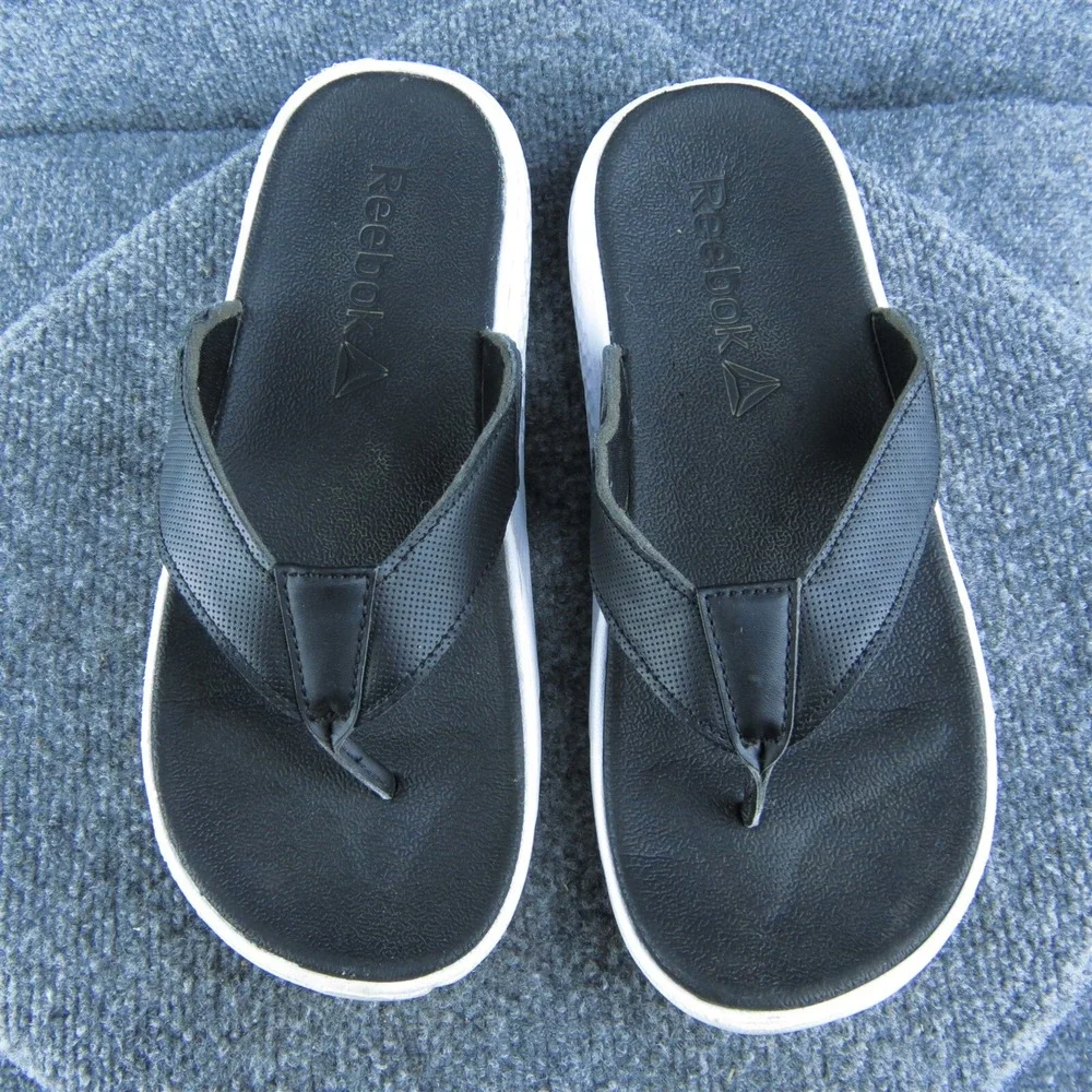 Reebok Men's  Flip Flop Black Synthetic‎ Size 10M Gently Used 2025